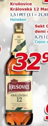 Pivo světlý ležák Královská 12° Krušovice