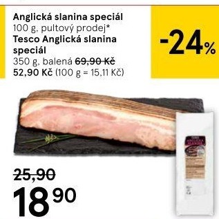 Anglická slanina speciál Tesco