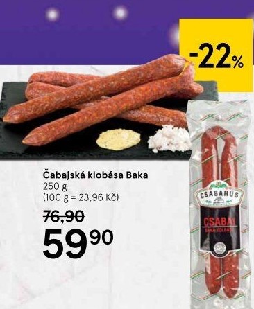 Čabajská klobása Baka Csabahús