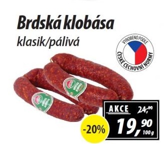 Brdská klobása Příbramská uzenina