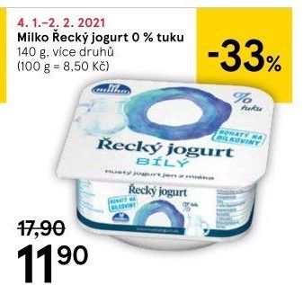 Bílý jogurt řecký 0% Milko