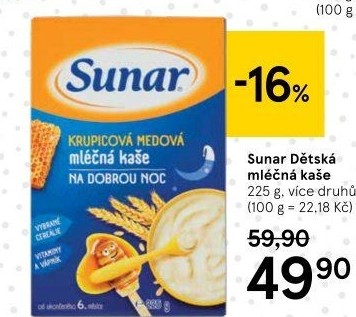 Kaše mléčná Sunárek