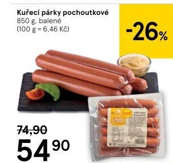 Párky kuřecí pochoutkové DZ Klatovy