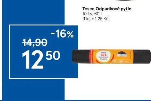 Pytle na odpadky 60 l Tesco