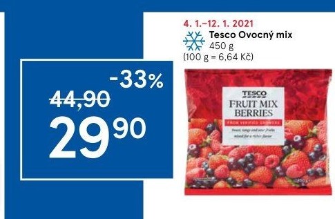 Směs ovoce mražená Tesco