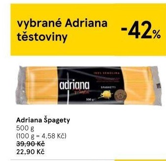 Těstoviny semolinové Adriana