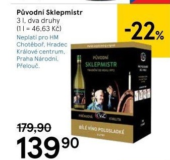 Víno Původní Sklepmistr ČVZ - bag in box