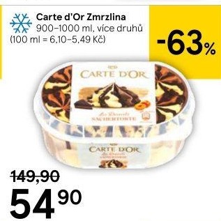 Zmrzlina ve vaničce Carte D'