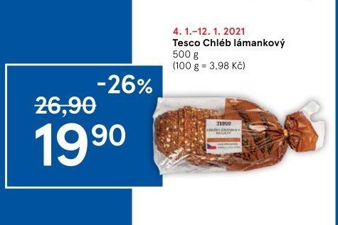Chléb lámankový Tesco