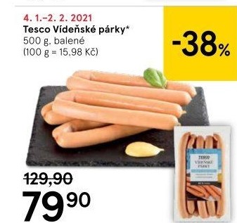Párky vídeňské Tesco