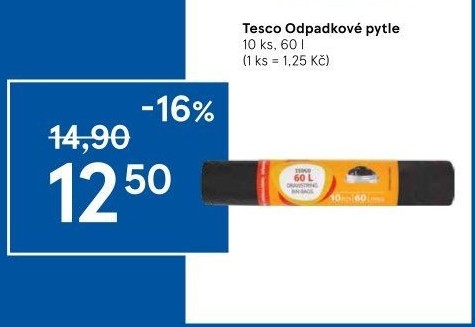 Pytle na odpadky 60 l Tesco