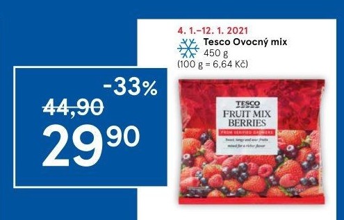 Směs ovoce mražená Tesco