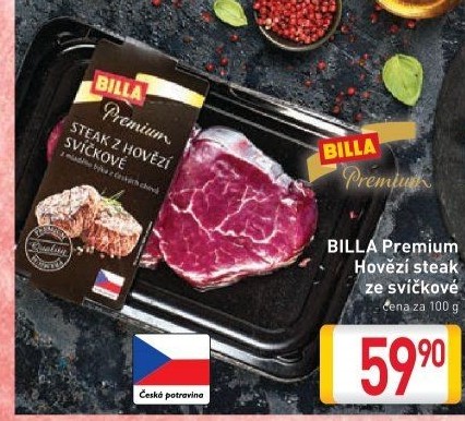 Hovězí steak ze svíčkové Billa Premium