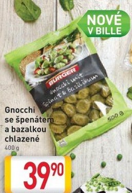 Noky se špenátem a bazalkou Bürger