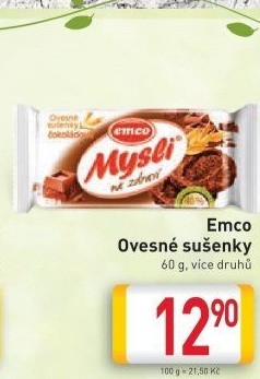 Ovesné sušenky Mysli na zdraví Emco