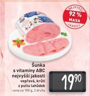 Šunka vepřová s vitamíny ABC+ nejvyšší jakosti LE&amp