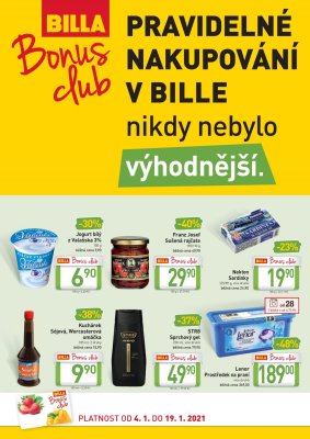 akční leták BILLA 4.1.2021-19.1.2021