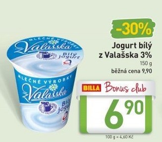 Bílý jogurt z Valašska Mlékárna Valašské Meziříčí