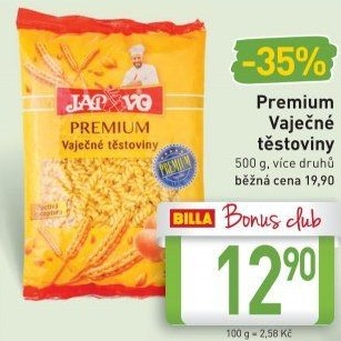 Těstoviny vaječné Premium Japavo