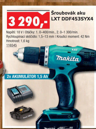 Aku šroubovák Makita DDF453SYX4