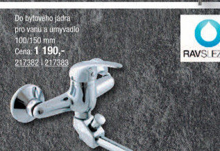 Baterie umyvadlová a vanová nástěnná Sázava
