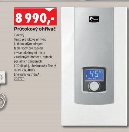 Průtokový ohřívač digitální Wterm