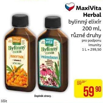 Doplněk stravy bylinný elixír Herbal MaxiVita