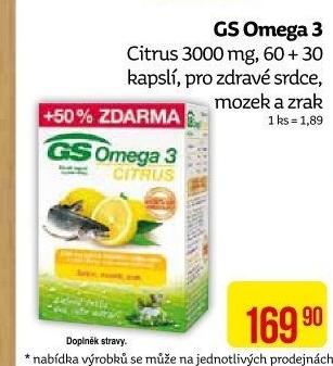 Doplněk stravy Omega 3 GS