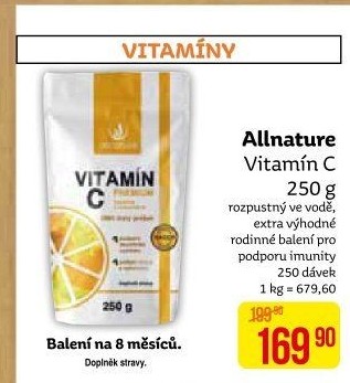 Doplněk stravy Vitamín C Allnature