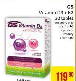 Doplněk stravy Vitamín K2+D3 GS