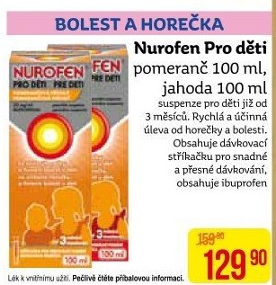 Sirup proti horečce a bolesti pro děti Nurofen