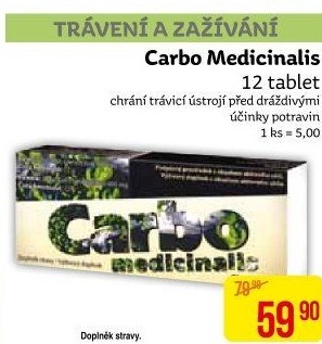 Tablety aktivní uhlí Carbo Medicinalis