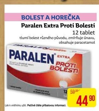 Tablety proti bolesti Extra Paralen