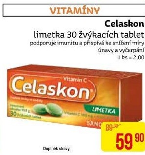 Tablety žvýkací vitamín C Celaskon