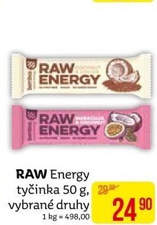 Tyčinka Bombus Raw bez lepku Energy