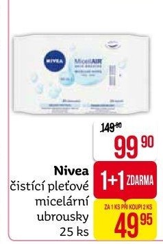 Ubrousky micelární pleťové Nivea