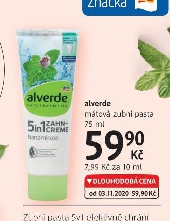 Pasta na zuby mátová Alverde