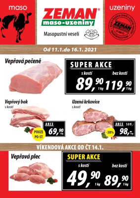 akční leták ZEMAN maso - uzeniny 11.1.2021-16.1.2021