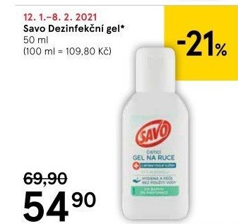 Dezinfekční gel na ruce Savo