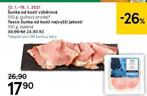 Šunka od kosti nejvyšší jakosti Tesco