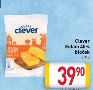 Sýr Eidam 45% Clever