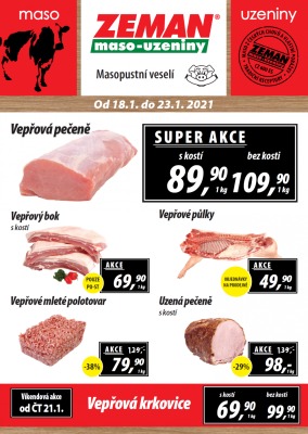 akční leták ZEMAN maso - uzeniny 18.1.2021-23.1.2021