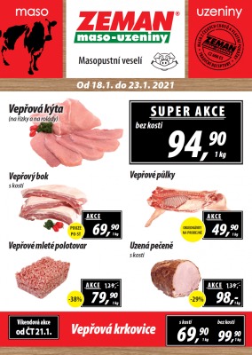 akční leták ZEMAN maso - uzeniny 18.1.2021-23.1.2021