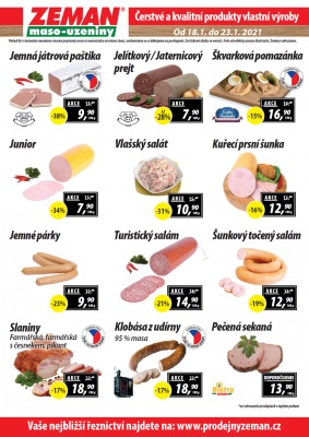 akční leták ZEMAN maso - uzeniny 18.1.2021-23.1.2021