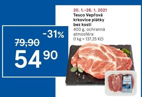 Vepřová krkovice bez kosti Tesco
