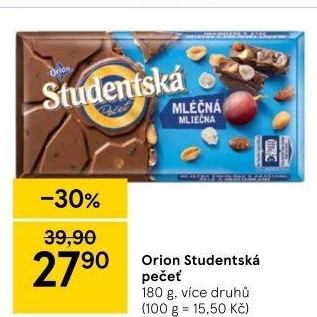 Čokoláda Studentská pečeť Orion