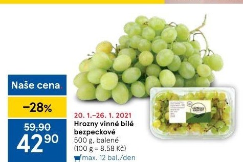 Hrozny bílé bezsemenné