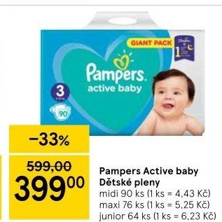 Pleny dětské Active Baby Pampers