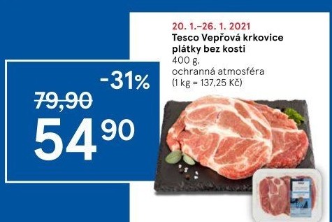 Vepřová krkovice bez kosti Tesco