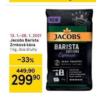 Zrnková káva Barista Jacobs